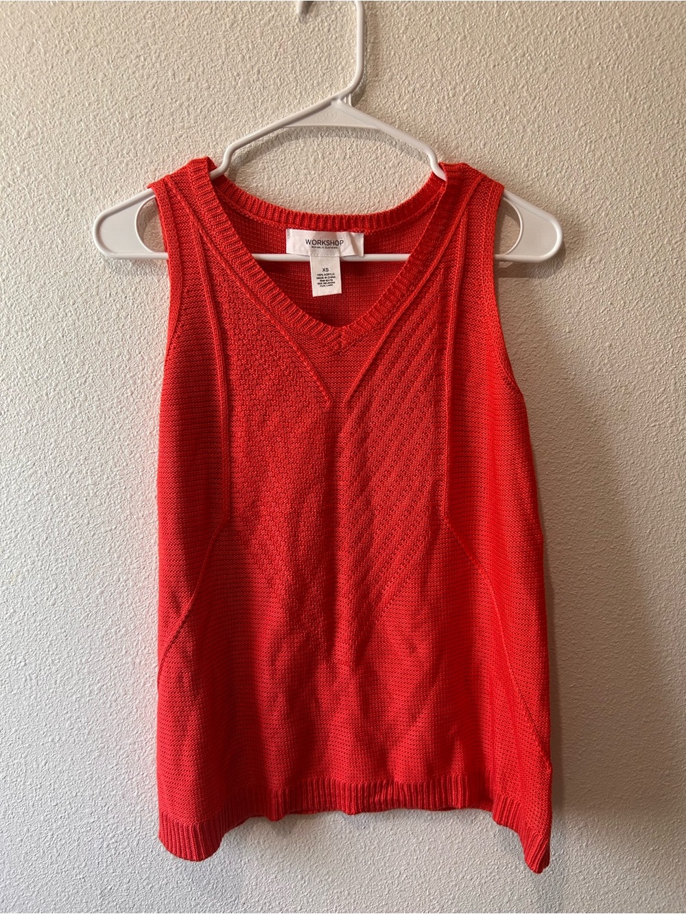 Vibrant Red V-Neck Knit Tank